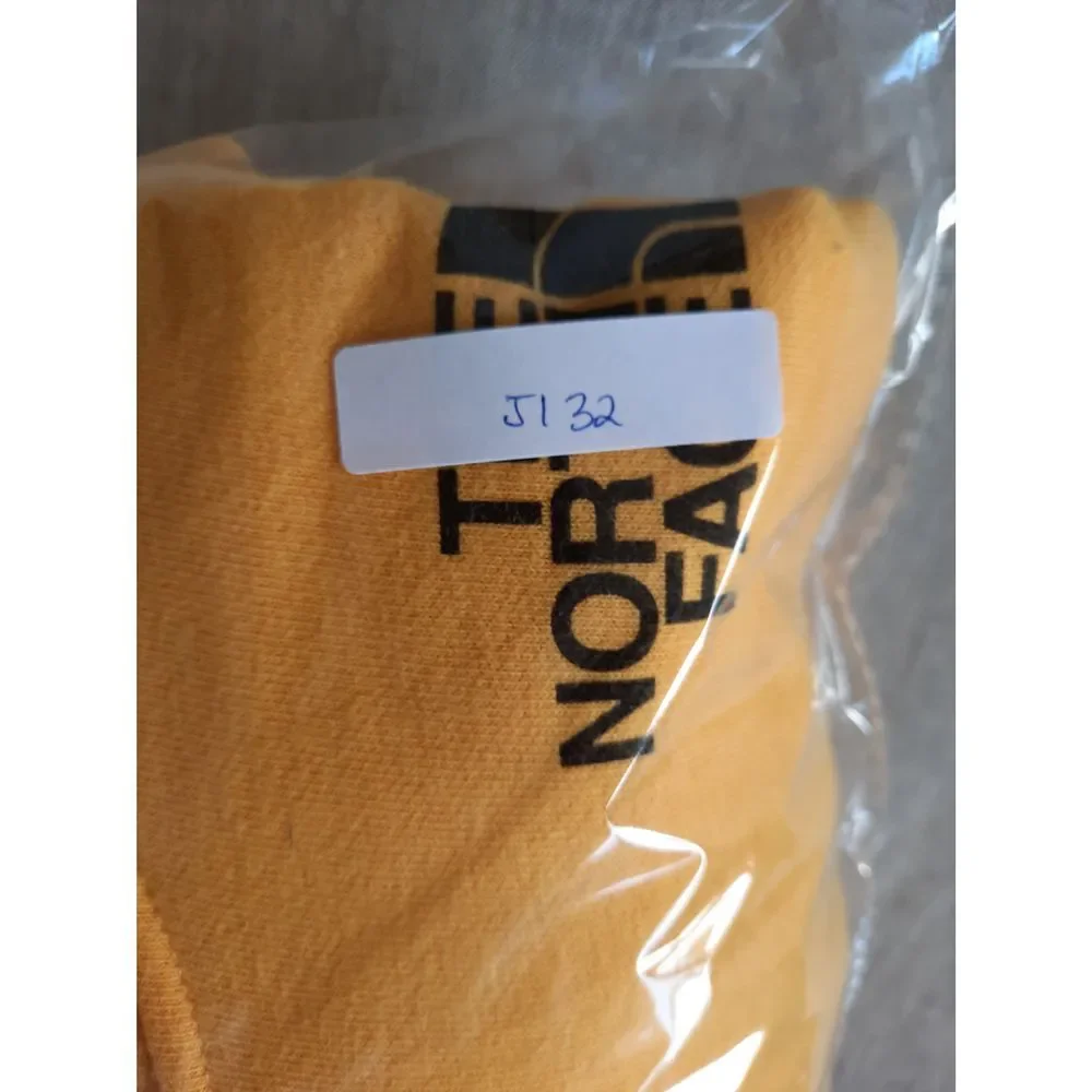 The North Face Men Youth XL Regular Fleece Hoodie Pullover Sweater Yellow Cotton
